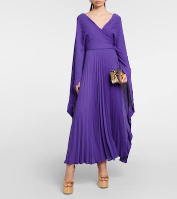 Abito lungo plissé in seta | Valentino