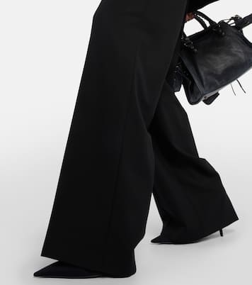 Pantaloni a gamba larga in lana | Balenciaga