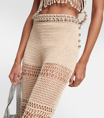 Pantaloni flared in crochet di cotone | Rabanne