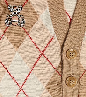 Baby - Cardigan Thomas Bear a rombi | Burberry Kids