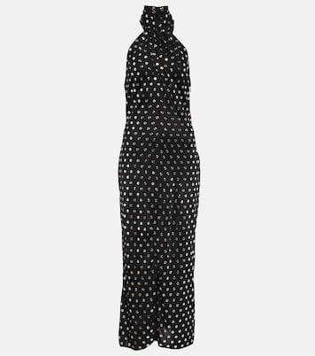 Abito midi con scollo all'americana e borchie | Alaïa