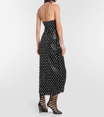 Abito midi con scollo all'americana e borchie | Alaïa