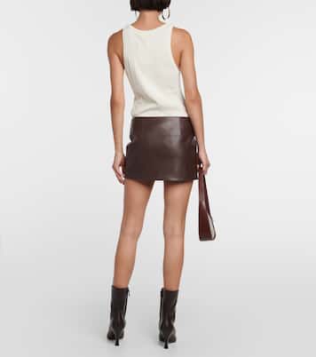 Mille faux leather wrap miniskirt | Aya Muse