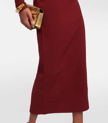 Robe midi en laine à encolure bardot | Roland Mouret