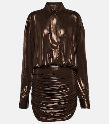 Draped metallic minidress | Norma Kamali