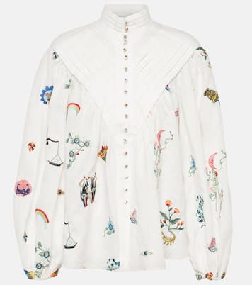 Blouse Atticus brodée en lin | Alémais