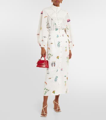 Blouse Atticus brodée en lin | Alémais