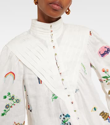Blouse Atticus brodée en lin | Alémais