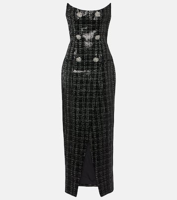 Robe longue en tweed à sequins | Balmain