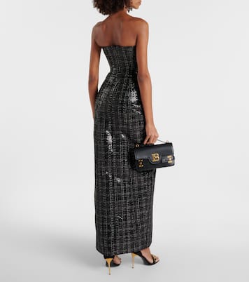 Robe longue en tweed à sequins | Balmain
