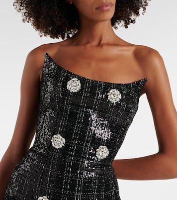 Robe longue en tweed à sequins | Balmain