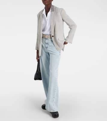 Blazer oversized de mezcla de lino | Brunello Cucinelli