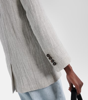 Blazer oversized de mezcla de lino | Brunello Cucinelli