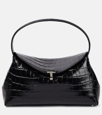 T-Lock croc-effect leather clutch | Toteme