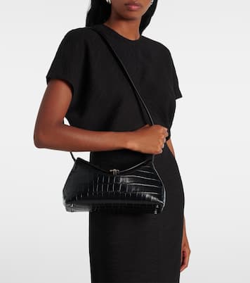 T-Lock croc-effect leather clutch | Toteme