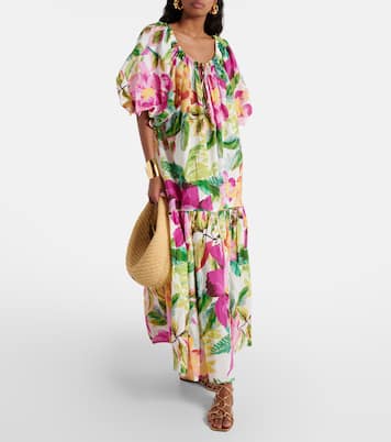 Maxikleid Painted Flowers aus einem Baumwollgemisch | Farm Rio