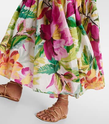 Maxikleid Painted Flowers aus einem Baumwollgemisch | Farm Rio
