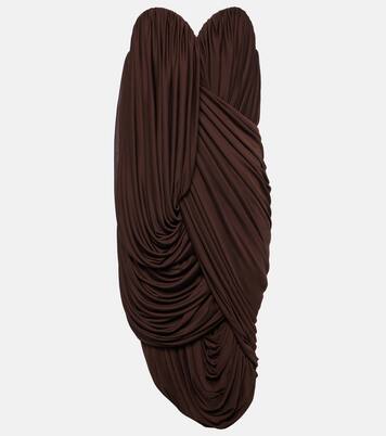 Pleated crêpe jersey bustier dress | Loewe