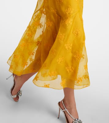 Vestido midi de organza de seda con apliques | Erdem