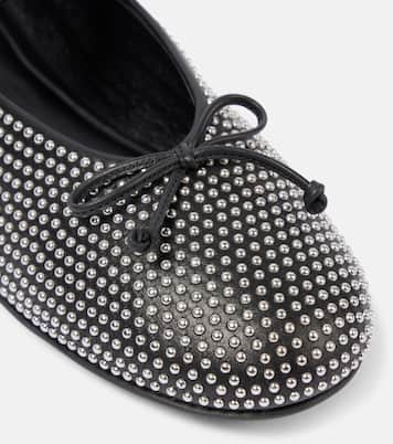 Verzierte Ballerinas aus Leder | Miu Miu