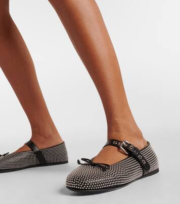 Verzierte Ballerinas aus Leder | Miu Miu