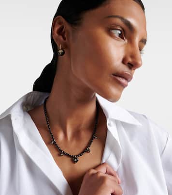 Collier Carved Heart en or 14 ct, perles, diamants et onyx | Sydney Evan