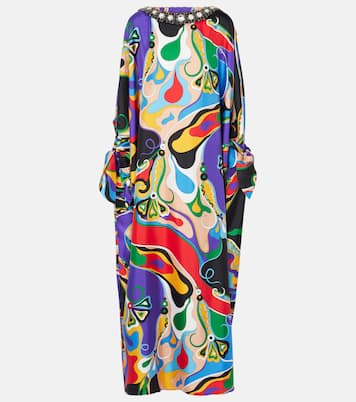 Kaftan Orchidee aus Seide mit Kristallen | Pucci