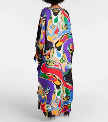 Kaftan Orchidee aus Seide mit Kristallen | Pucci