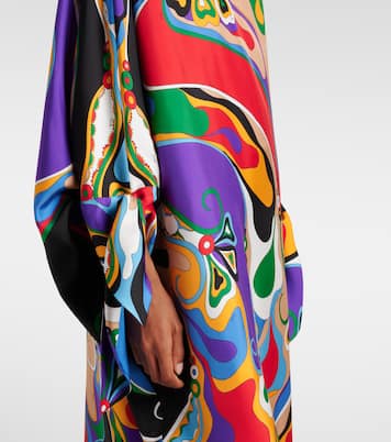 Kaftan Orchidee aus Seide mit Kristallen | Pucci