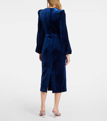 Abito midi in velluto con cristalli | Rebecca Vallance