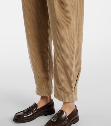 Pantalones cropped de algodón de tiro alto | Brunello Cucinelli