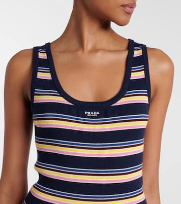 Abito in cotone a righe | Prada
