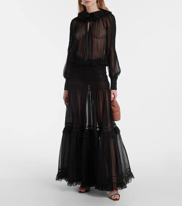 Abito lungo in seta | Saint Laurent