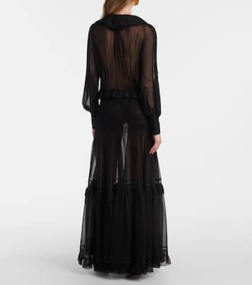 Abito lungo in seta | Saint Laurent