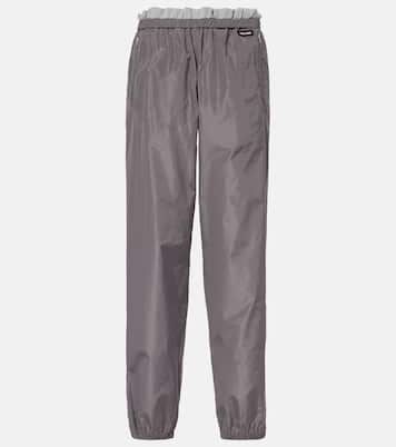 Mesh-trimmed technical straight pants | Miu Miu