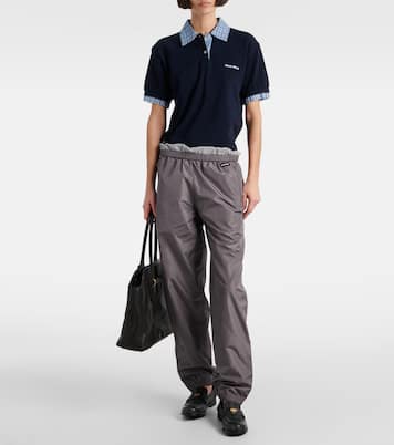 Mesh-trimmed technical straight pants | Miu Miu