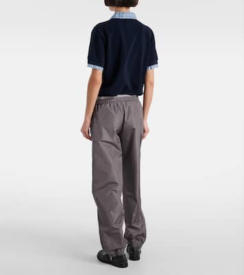 Mesh-trimmed technical straight pants | Miu Miu