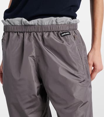 Mesh-trimmed technical straight pants | Miu Miu