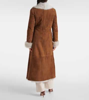 Manteau Joni en daim et shearling | Nour Hammour