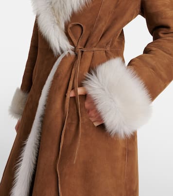 Manteau Joni en daim et shearling | Nour Hammour