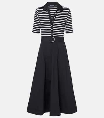 Abito midi Delise in misto cotone | Veronica Beard