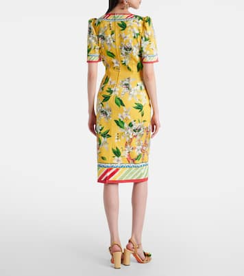 Abito midi in misto cotone con stampa | Dolce&Gabbana