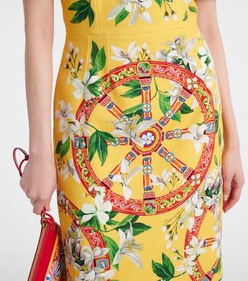 Abito midi in misto cotone con stampa | Dolce&Gabbana