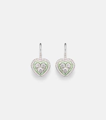 Boucles d’oreilles en or blanc 18 ct, émail et diamants | Kamyen