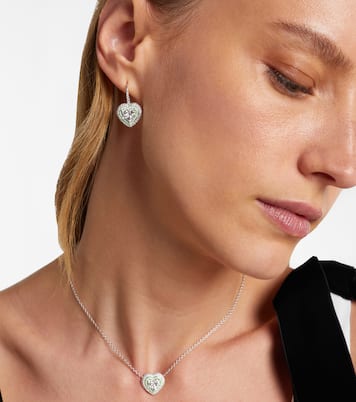 Boucles d’oreilles en or blanc 18 ct, émail et diamants | Kamyen