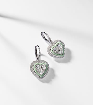 Boucles d’oreilles en or blanc 18 ct, émail et diamants | Kamyen