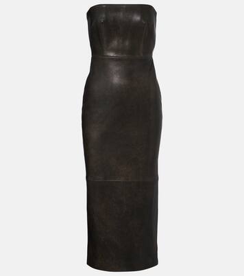 Vestido midi de piel | Alex Perry