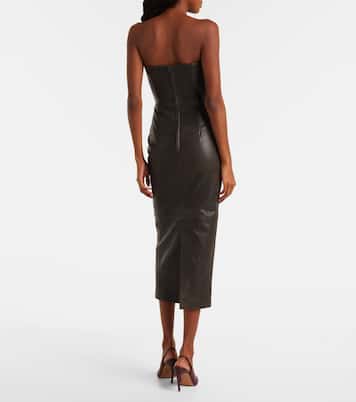 Vestido midi de piel | Alex Perry