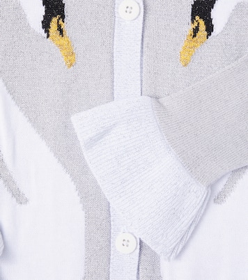 러플 코튼 블렌드 자카드 카디건 | Stella McCartney Kids