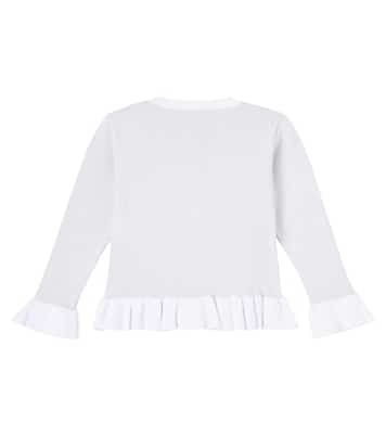 러플 코튼 블렌드 자카드 카디건 | Stella McCartney Kids